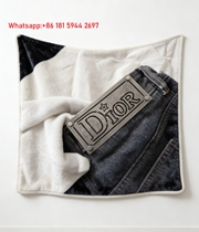 Christian Dior Vintage Star Metal Label Flannel Sofa Throw Blanket D469